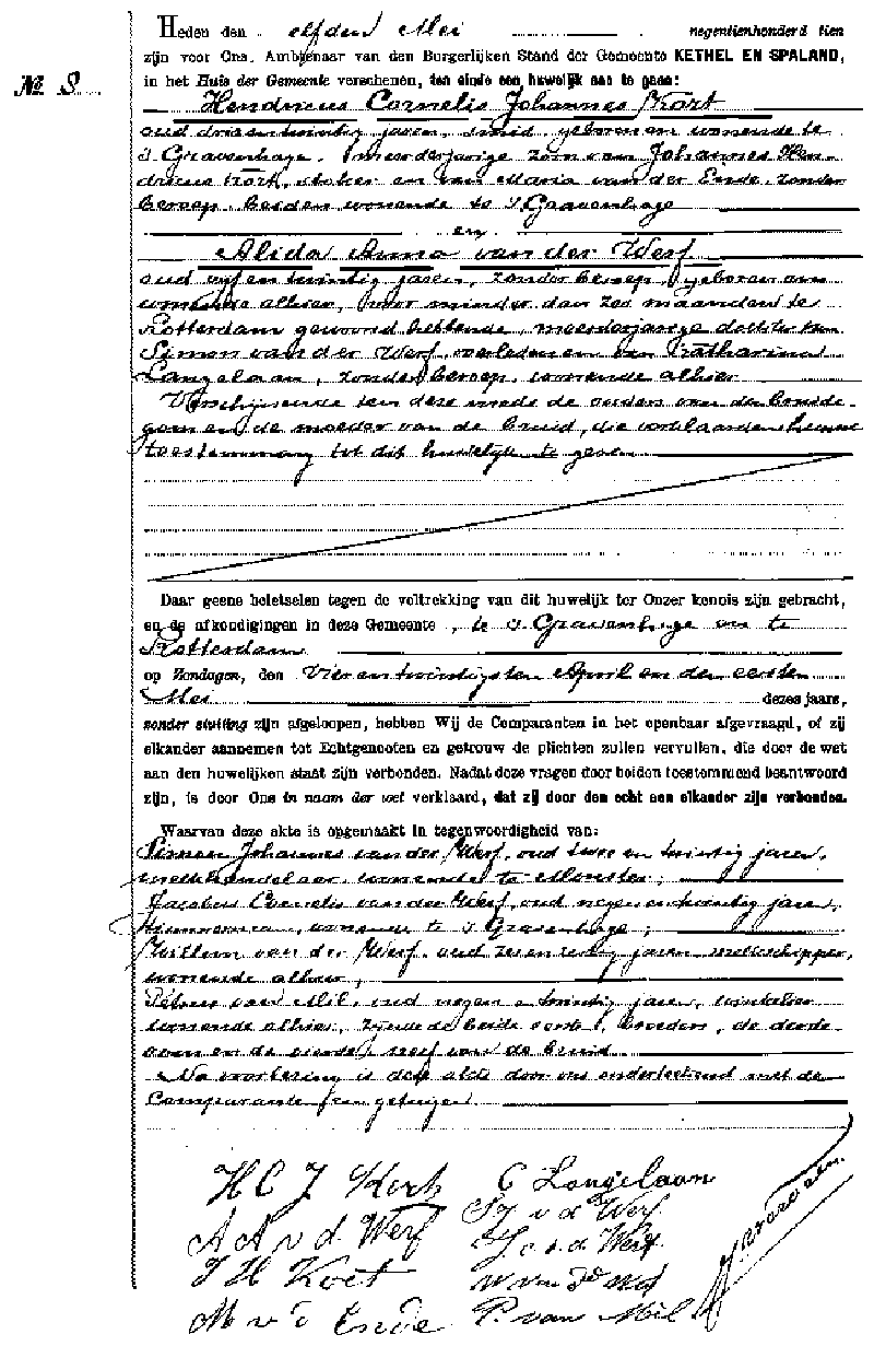 19100511 huw akte 8 Hendricus CJ Kort - Alida A vd Werf